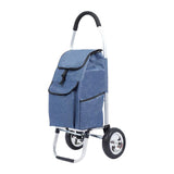 Maxbell Trolley Cart with Removable Bag Foldable Hand Truck for Shopping Gym Office Navy
