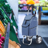 Maxbell Trolley Cart with Removable Bag Foldable Hand Truck for Shopping Gym Office Navy
