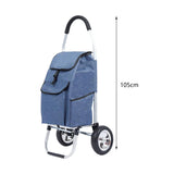 Maxbell Trolley Cart with Removable Bag Foldable Hand Truck for Shopping Gym Office Navy