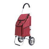 Maxbell Trolley Cart with Removable Bag Foldable Hand Truck for Shopping Gym Office Red
