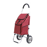 Maxbell Trolley Cart with Removable Bag Foldable Hand Truck for Shopping Gym Office Red