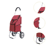 Maxbell Trolley Cart with Removable Bag Foldable Hand Truck for Shopping Gym Office Red