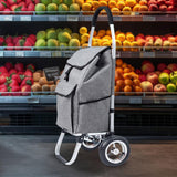 Maxbell Trolley Cart with Removable Bag Foldable Hand Truck for Shopping Gym Office Gray