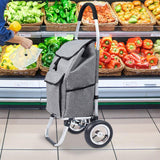Maxbell Trolley Cart with Removable Bag Foldable Hand Truck for Shopping Gym Office Gray