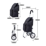 Maxbell Trolley Cart with Removable Bag Foldable Hand Truck for Shopping Gym Office Gray