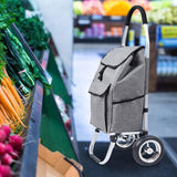 Maxbell Trolley Cart with Removable Bag Foldable Hand Truck for Shopping Gym Office Gray