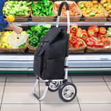 Maxbell Trolley Cart with Removable Bag Foldable Hand Truck for Shopping Gym Office Black
