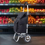 Maxbell Trolley Cart with Removable Bag Foldable Hand Truck for Shopping Gym Office Black
