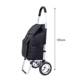Maxbell Trolley Cart with Removable Bag Foldable Hand Truck for Shopping Gym Office Black