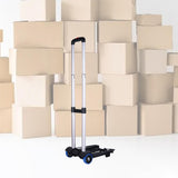 Maxbell Portable Folding Hand Cart with 2 Wheels Trolley for Airport Travel Use Auto Aluminum rod