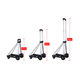 Maxbell Portable Folding Hand Cart with 4 Wheels Hand Truck for Home Travel Shopping Aluminum rod