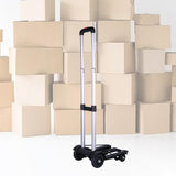 Maxbell Portable Folding Hand Cart with 4 Wheels Hand Truck for Home Travel Shopping Aluminum rod