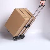 Maxbell Portable Folding Hand Cart with 4 Wheels Hand Truck for Home Travel Shopping Aluminum rod