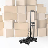 Maxbell Portable Folding Hand Cart Four Wheels Hand Truck for Moving Home Travel Use