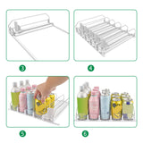 Maxbell Self Pushing Drink Organizer for Fridge 6 Rows Pantry Automatic Pusher Glide 38cm