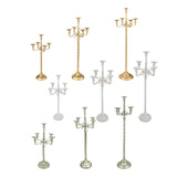 Maxbell Candle Holder with 5 Branches Candelabra Candlestick for Living Room Elegant Golden 23x63cm