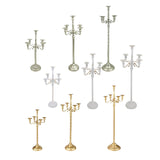 Maxbell Candle Holder with 5 Branches Candelabra Candlestick for Living Room Elegant Golden 23x63cm