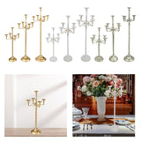 Maxbell Candle Holder with 5 Branches Candelabra Candlestick for Living Room Elegant Golden 23x63cm