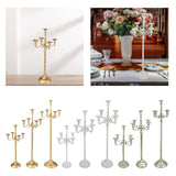 Maxbell Candle Holder with 5 Branches Candelabra Candlestick for Living Room Elegant Golden 23x63cm