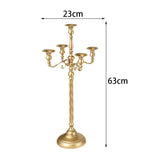 Maxbell Candle Holder with 5 Branches Candelabra Candlestick for Living Room Elegant Golden 23x63cm