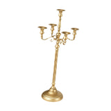 Maxbell Candle Holder with 5 Branches Candelabra Candlestick for Living Room Elegant Golden 23x63cm