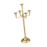 Maxbell Candle Holder with 5 Branches Candelabra Candlestick for Living Room Elegant Golden 23x63cm