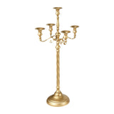 Maxbell Candle Holder with 5 Branches Candelabra Candlestick for Living Room Elegant Golden 23x63cm