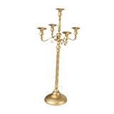 Maxbell Candle Holder with 5 Branches Candelabra Candlestick for Living Room Elegant Golden 23x63cm