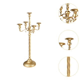 Maxbell Candle Holder with 5 Branches Candelabra Candlestick for Living Room Elegant Golden 23x63cm