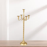 Maxbell Candle Holder with 5 Branches Candelabra Candlestick for Living Room Elegant Golden 23x73cm