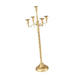 Maxbell Candle Holder with 5 Branches Candelabra Candlestick for Living Room Elegant Golden 23x73cm