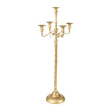 Maxbell Candle Holder with 5 Branches Candelabra Candlestick for Living Room Elegant Golden 23x73cm