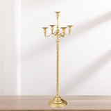 Maxbell Candle Holder with 5 Branches Candelabra Candlestick for Living Room Elegant Golden 23x89cm