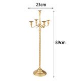 Maxbell Candle Holder with 5 Branches Candelabra Candlestick for Living Room Elegant Golden 23x89cm