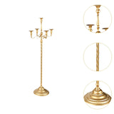 Maxbell Candle Holder with 5 Branches Candelabra Candlestick for Living Room Elegant Golden 23x89cm