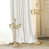 Maxbell Candle Holder with 5 Branches Candelabra Candlestick for Living Room Elegant Golden 23x89cm