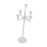 Maxbell Candle Holder with 5 Branches Candelabra Candlestick for Living Room Elegant White 23x63cm