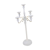 Maxbell Candle Holder with 5 Branches Candelabra Candlestick for Living Room Elegant White 23x63cm