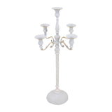 Maxbell Candle Holder with 5 Branches Candelabra Candlestick for Living Room Elegant White 23x63cm