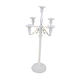 Maxbell Candle Holder with 5 Branches Candelabra Candlestick for Living Room Elegant White 23x63cm