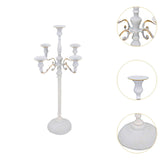 Maxbell Candle Holder with 5 Branches Candelabra Candlestick for Living Room Elegant White 23x63cm