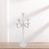 Maxbell Candle Holder with 5 Branches Candelabra Candlestick for Living Room Elegant White 23x63cm