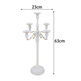 Maxbell Candle Holder with 5 Branches Candelabra Candlestick for Living Room Elegant White 23x63cm