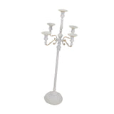 Maxbell Candle Holder with 5 Branches Candelabra Candlestick for Living Room Elegant White 23x73cm