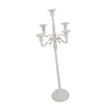 Maxbell Candle Holder with 5 Branches Candelabra Candlestick for Living Room Elegant White 23x73cm