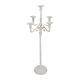 Maxbell Candle Holder with 5 Branches Candelabra Candlestick for Living Room Elegant White 23x73cm