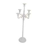 Maxbell Candle Holder with 5 Branches Candelabra Candlestick for Living Room Elegant White 23x73cm