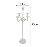 Maxbell Candle Holder with 5 Branches Candelabra Candlestick for Living Room Elegant White 23x73cm