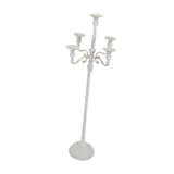 Maxbell Candle Holder with 5 Branches Candelabra Candlestick for Living Room Elegant White 23x89cm