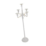 Maxbell Candle Holder with 5 Branches Candelabra Candlestick for Living Room Elegant White 23x89cm